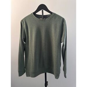 Boston Traders Mens Medium Green Ribbed Crewneck Pullover Long Sleeve